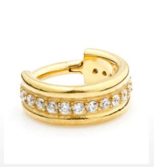 Jewelled 24K Gold Tragus Ring