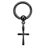 Black Ring With Hanging cross