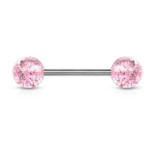 Pink Glitter Tongue / Nipple Bar