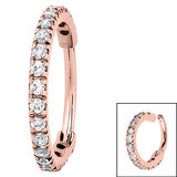 Rose Gold Clicker Ring With Clear Gem Edge